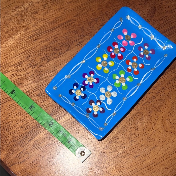 Colorful Floral hand painted Trinket Dish - Picture 5 of 5